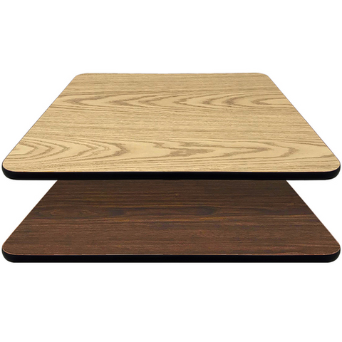 OW3042 Oak Street 30" x 42" Oak & Walnut Rectangular Reversible Table Top w/ T-Mold Edge