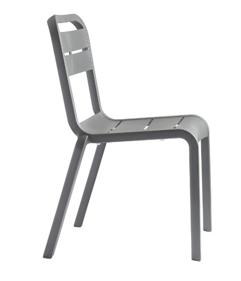 UT110002 Grosfillex Stacking Side Chair Charcoal