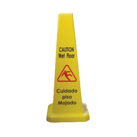 PLWFC027 Thunder Group Cone-Shaped "Caution Wet Floor" Safety Floor Sign