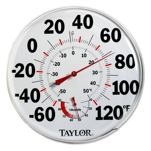 497J Taylor Precision 12" Humidiguide dial thermometer, all metal construction