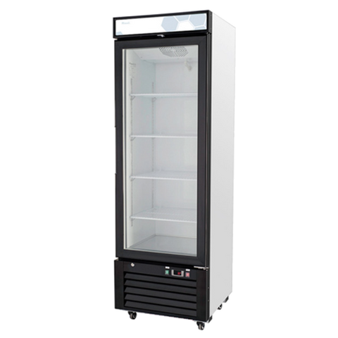 C-10RM-HC Migali 24.25" White 1-Section Glass Door Refrigerator Merchandiser w/ Swing Door