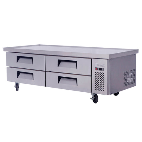 C-CB72-76-HC Migali 72" 4 Drawer Refrigerated Chef Base w/ Extended Top