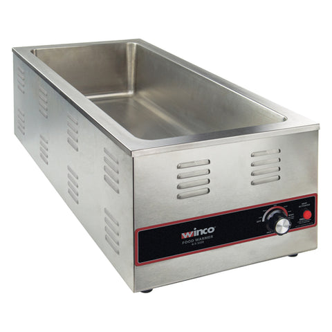 FW-L600 Winco 4/3 Size Food Warmer, 27"L Opening, Wet Well Use