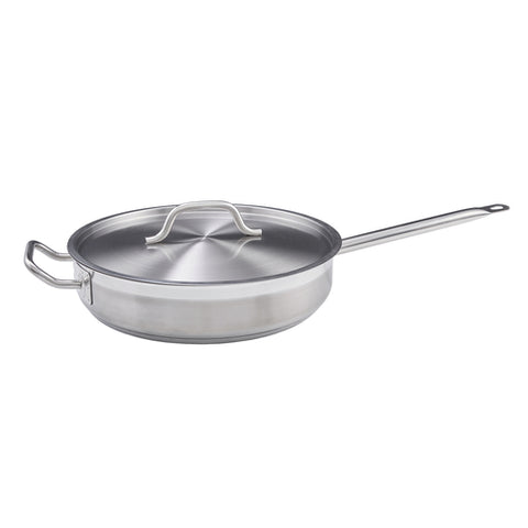 SSET-3 Winco 3 Qt. Stainless Steel Saute Pan w/ Lid