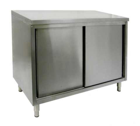 CTD-3060S GSW 60" x 30" Flat Top Enclosed Work Table w/ Sliding Doors