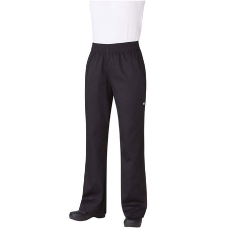 PW005BLKXL Chef Works Women's Elastic Waistband Essential Baggy Pants