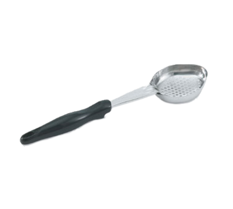 6422420 Vollrath 4 Oz. Heavy-Duty Perforated Oval Portion Spoon w/ Black Handle