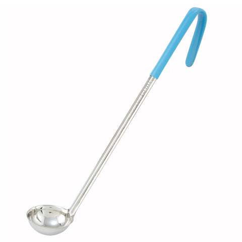 LDC-05 Winco 1/2 Oz. Stainless Steel Ladle w/ Teal Handle