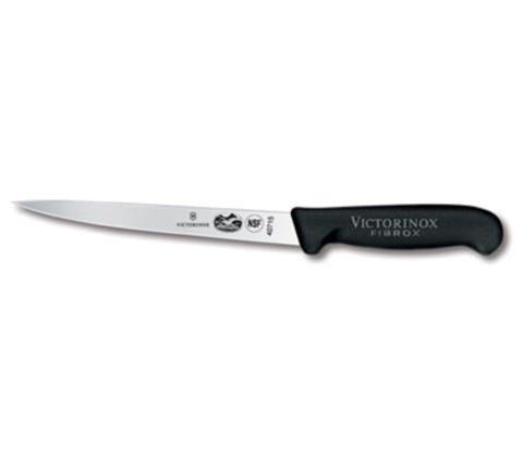 5.3813.18-X1  Victorinox 7" Flexible Straight Fillet Knife w/ Black Fibrox Handle
