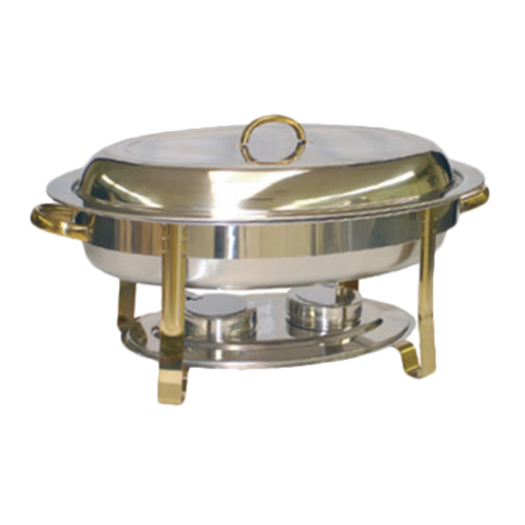 SLRCF0836GH Thunder Group 6 Quart Oval With Gold Accent Chafer