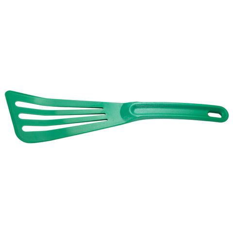 M35110GR Mercer Culinary 12&quot; x 3 1/2&quot; Slotted Spatula - Green