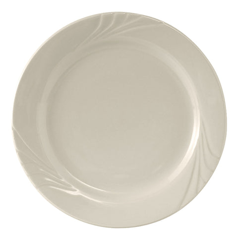 YEA-102 Tuxton Monterey 10-1/4" Eggshell Embossed Rim China Plate