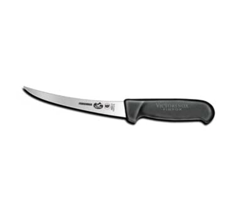 5.6613.15  Victorinox 6" Flexible Curved Boning Knife w/ Black Fibrox Handle