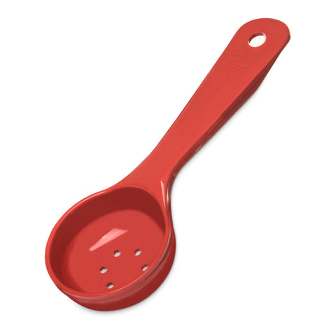 496205 Carlisle 2 Oz. Perforated Red Portion Spoon
