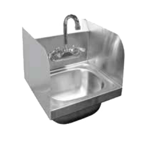 HS-1615S GSW 12-1/2" x 9-3/4" Wallmount Hand Sink w/ Side Splashguards