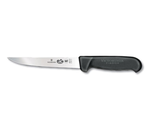 5.6003.15-X1  Victorinox 6" Straight Stiff Blade Boning Knife w/ Black Fibrox Handle