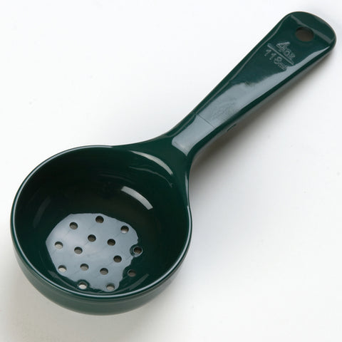 492908 Carlisle 4 Oz. Perforated Green Portion Spoon