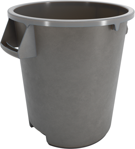 84101023 Carlisle Trash Can, 10 Gallon, Round, Gray