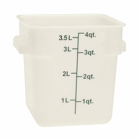 PLSFT004PP Thunder Group 4 Qt. White Square Food Storage Container