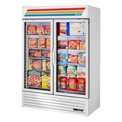 GDM-49F-HC-TSL01 True 54" 2-Section Freezer Merchandiser w/ Swing Doors