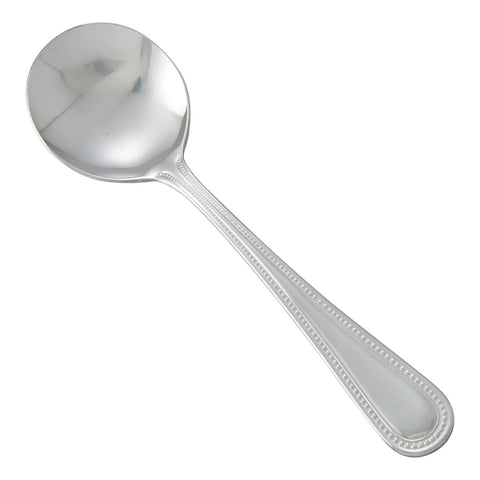 Winco 0005-04 Dots Bouillon Spoon, 18/0 Heavyweight Stainless Steel, Mirror Finish