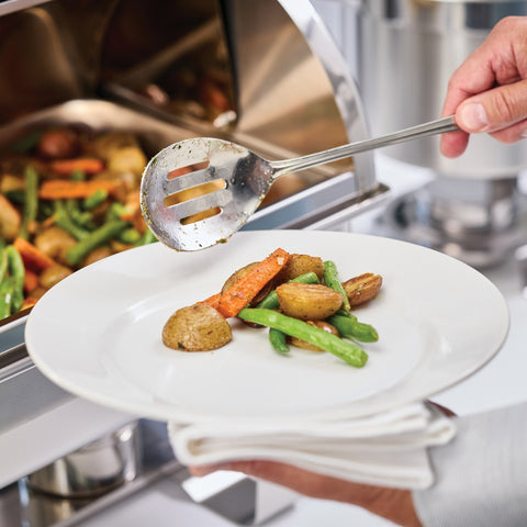 Winco 0030-24 Shangarila Banquet Slotted Serving Spoon, 18/8 Extra Heavyweight Stainless Steel