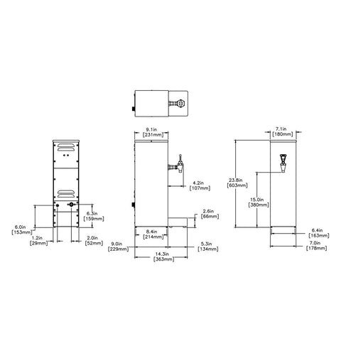 Bunn 02500.0001 HW2 2-Gallon Stainless Steel Hot Water Dispenser, 120V/200°F