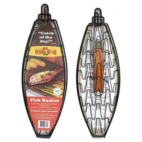 Chef Master 06630Y Mr. Bar-B-Q Non-Stick Expandable Fish Grilling Basket
