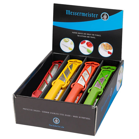 Messermeister 100-24/C Petite Messer Multi-Color Paring Knife Counter Display, 24-Piece