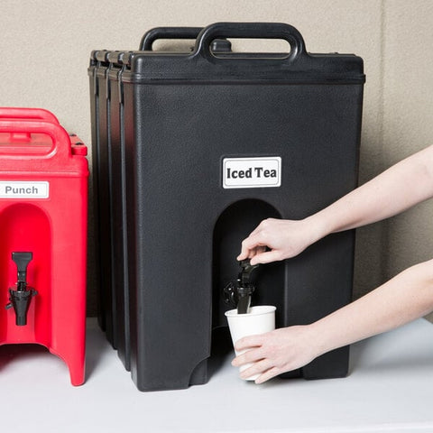 Cambro 1000LCD110 Camtainer 11.75 Gallon Black Insulated Beverage Dispenser