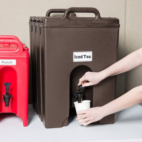 Cambro 1000LCD131 Camtainer 11.75 Gallon Dark Brown Insulated Beverage Dispenser