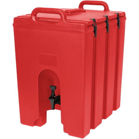 Cambro 1000LCD158 Camtainer 11.75 Gallon Hot Red Insulated Beverage Dispenser