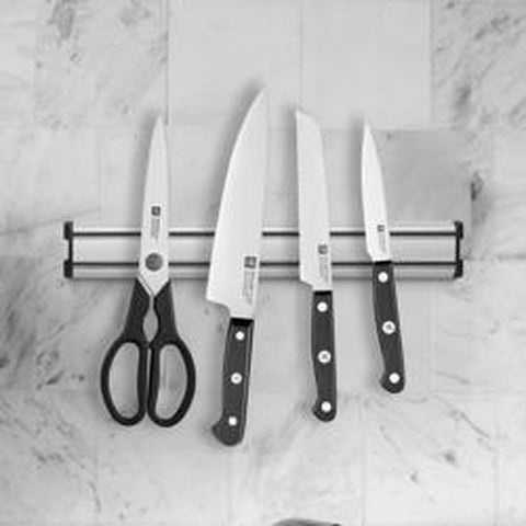 ZWILLING J.A. Henckels 1001808 Wall-Mounted Magnetic Knife Strip, 300mm, Silver Aluminium
