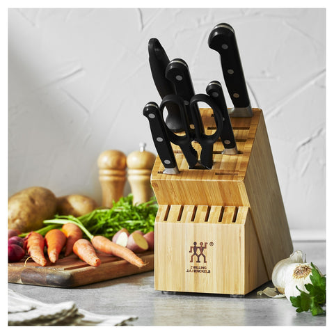 ZWILLING Professional S 7-Piece Knife Block Set (35666-000) with Natural Bamboo Block