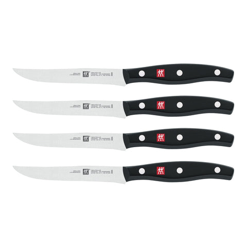 ZWILLING J.A. HENCKELS 1003036 4-Piece Stainless Steel Serrated Steak Knife Set