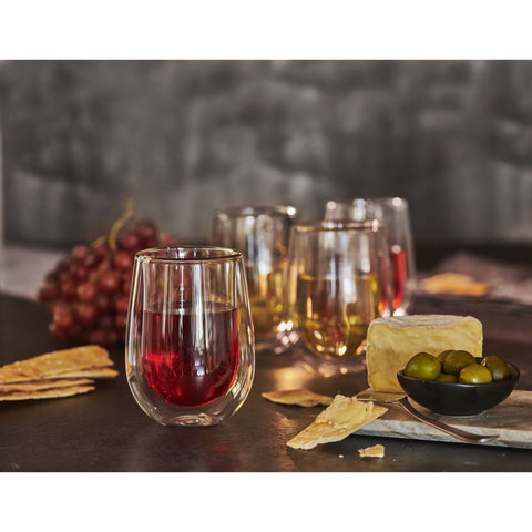 ZWILLING 1008607 Sorrento 2-Piece Double-Wall Stemless Red Wine Glass Set, 12 oz