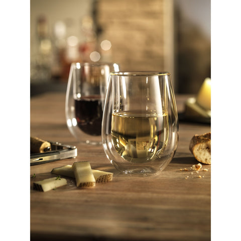 ZWILLING 1008607 Sorrento 2-Piece Double-Wall Stemless Red Wine Glass Set, 12 oz
