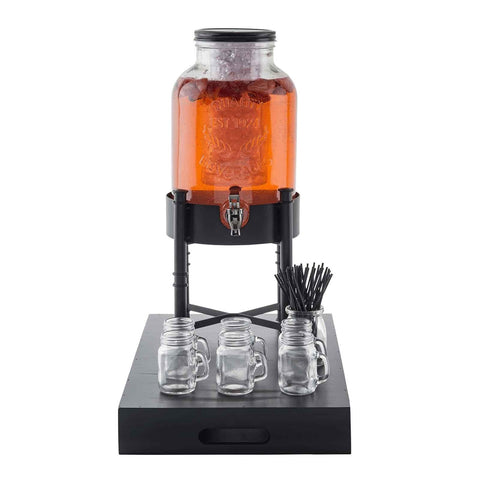 TableCraft Products 10090 Industrial Collection Glass Beverage Dispenser, 2 Gallon