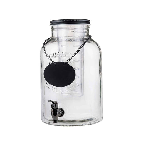 TableCraft Products 10090 Industrial Collection Glass Beverage Dispenser, 2 Gallon