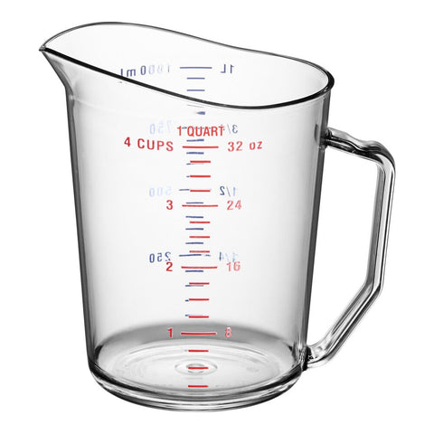 Cambro 100MCCW135 Camwear 1 Qt. Clear Polycarbonate Measuring Cup