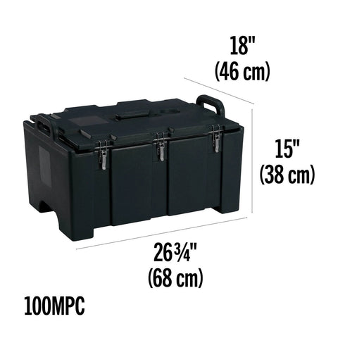Cambro 100MPC110 Camcarrier 100 Series Black Top-Loading Insulated Food Pan Carrier