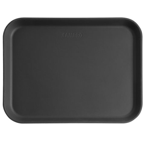 Cambro 1014CT110 Camtread 10" x 14" Black Satin Non-Skid Rectangular Serving Tray