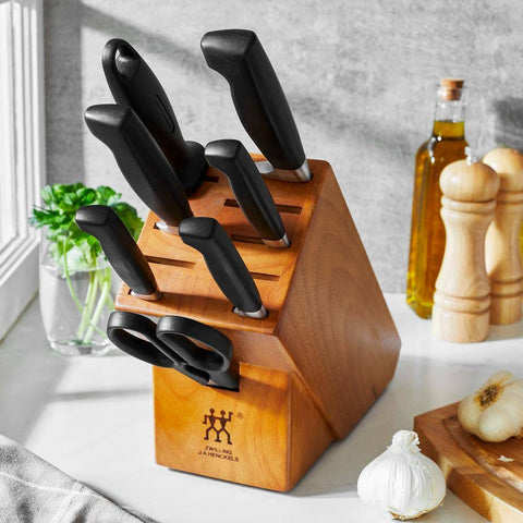 ZWILLING J.A. HENCKELS 1018574 Four Star 8-Piece Stainless Steel Knife Block Set