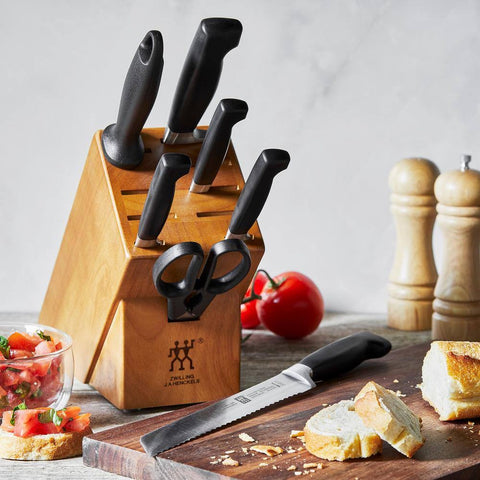 ZWILLING J.A. HENCKELS 1018574 Four Star 8-Piece Stainless Steel Knife Block Set