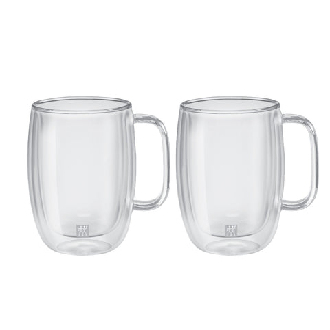 ZWILLING Sorrento Plus 39500-093 Double Wall Latte Glass Mug Set, 15 oz, 2-Piece