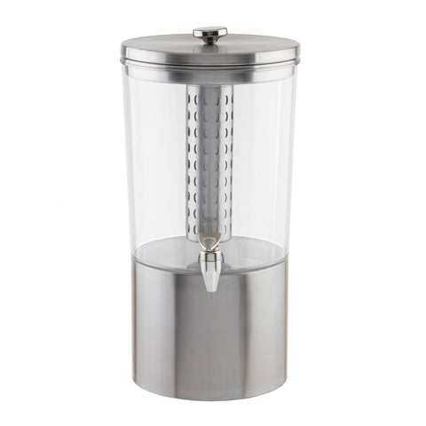 Tablecraft Products 10450 2.5 Gallon Stainless Steel Tritan Beverage Dispenser with Infuser and Ice Core