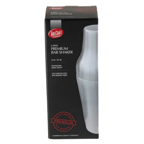 TableCraft 10520 20 oz. Premium 2-Piece Brushed Stainless Steel Cocktail Shaker