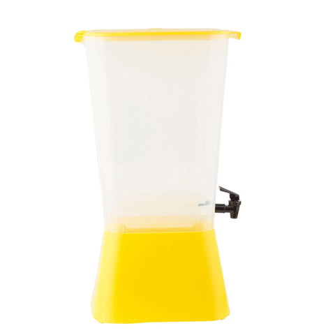 Tablecraft Products 1055 5-Gallon Plastic Beverage Dispenser with Yellow Base