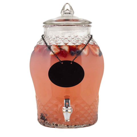 TableCraft Products 10699 2 Gallon Decorative Glass Beverage Dispenser