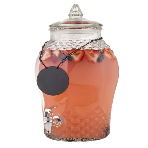 TableCraft Products 10699 2 Gallon Decorative Glass Beverage Dispenser